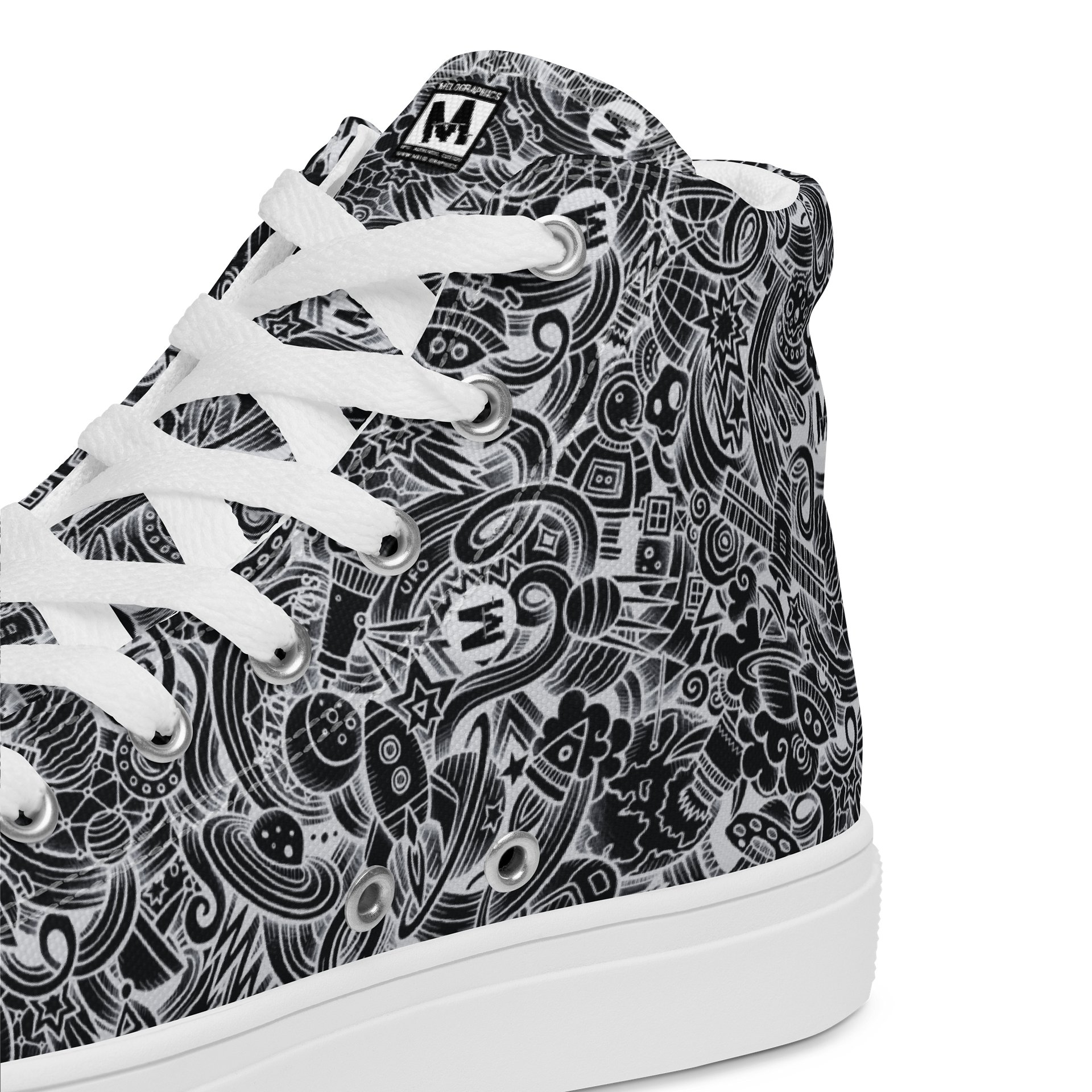 Dark Space Scribble - Women's High Tops | #MadeByMELO product image (7)