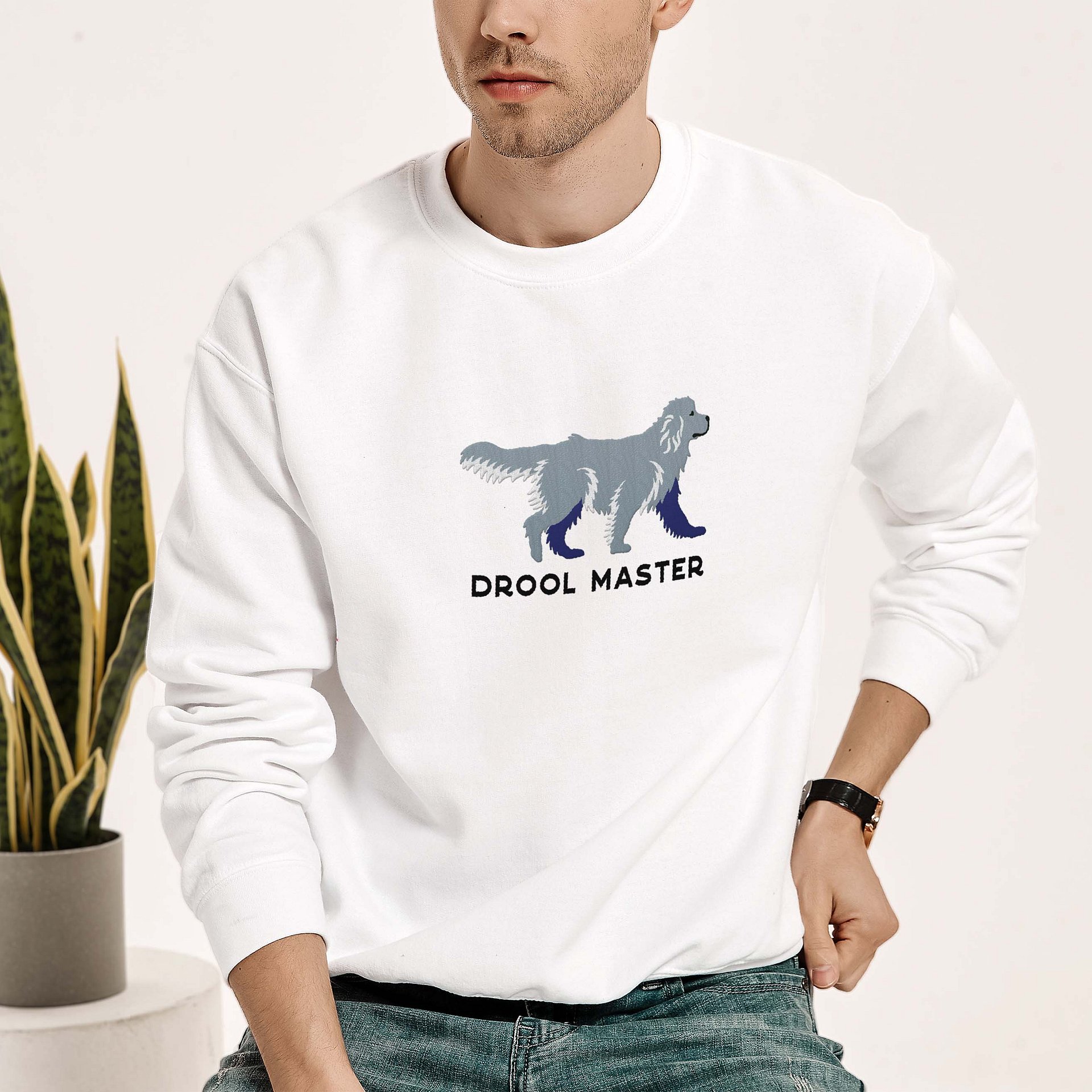 Drool Master Sweatshirt (Embroidered) of a Newfoundland(Gray) product image (2)