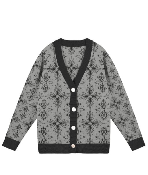 Knitted Star Jacquard Woman's Lightweight Cardigan | Timeless Jacquard Design product image (1)