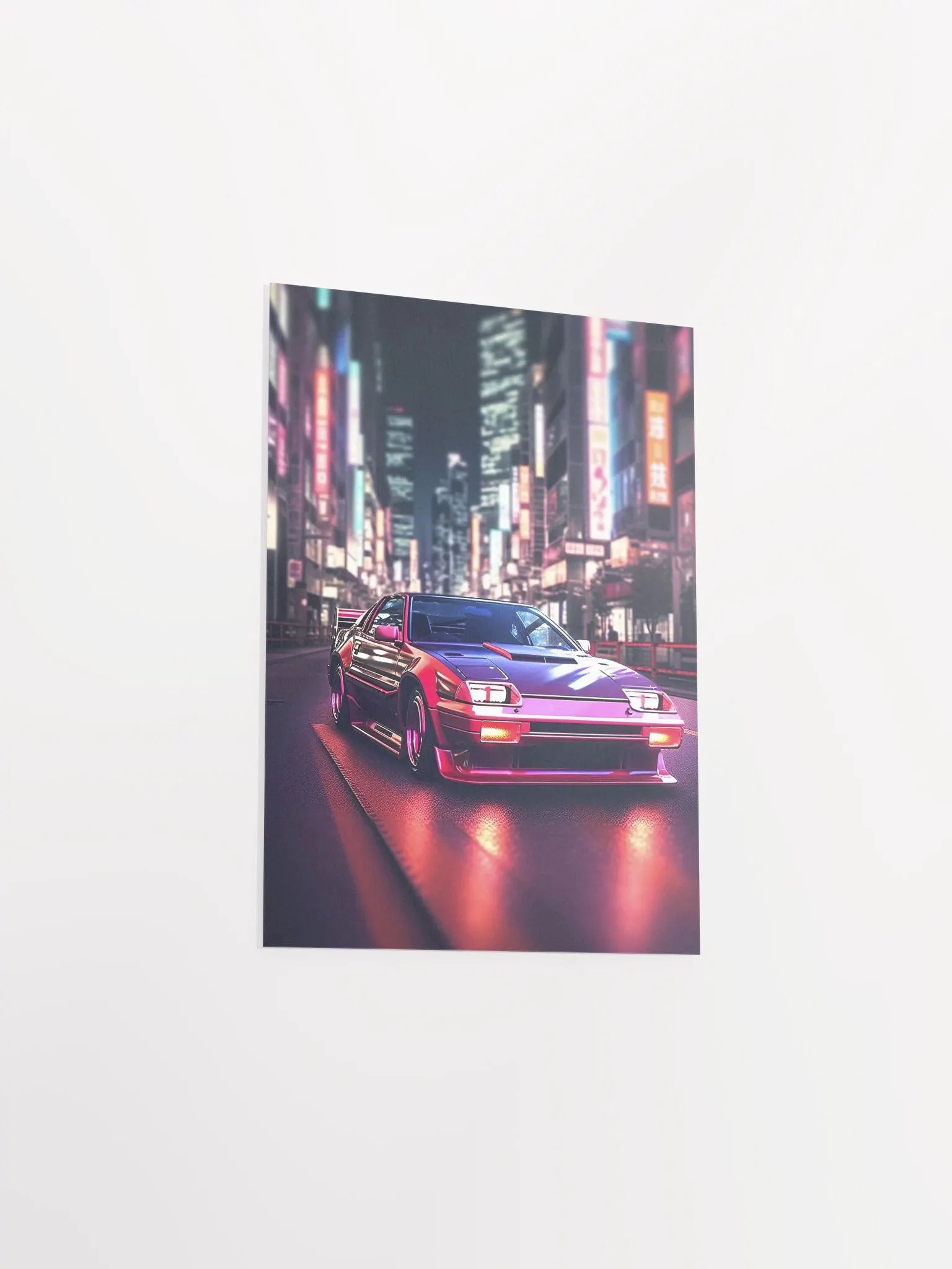 Toyota, Retrowave car on Tokyo Street, Retrowave Aesthetics [synthwave/vaporwave/cyberpunk] — aesthetic art print product image (8)