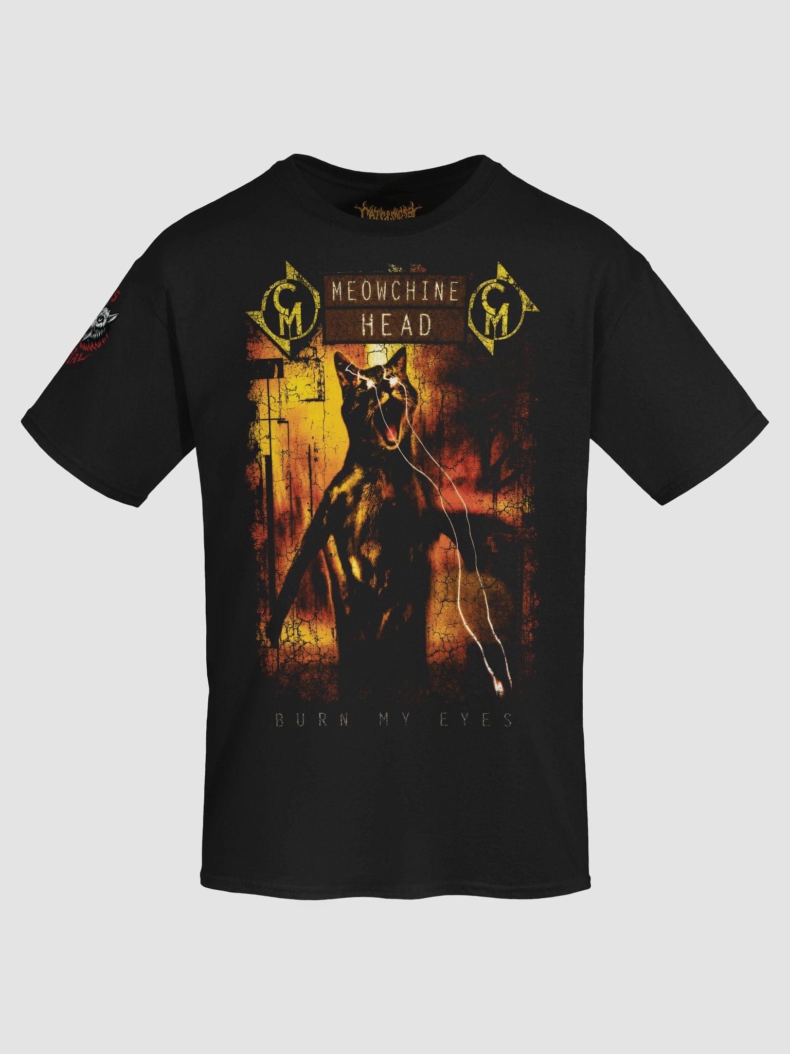 Meowchine Head "Burn My Eyes" Tee — Machine Head Parody Merch product image (2)