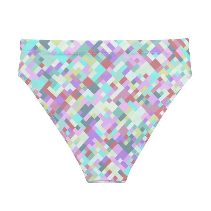 Colorful Mosaic Pattern Design High Waisted Bikini Bottom - v6 product image (1)