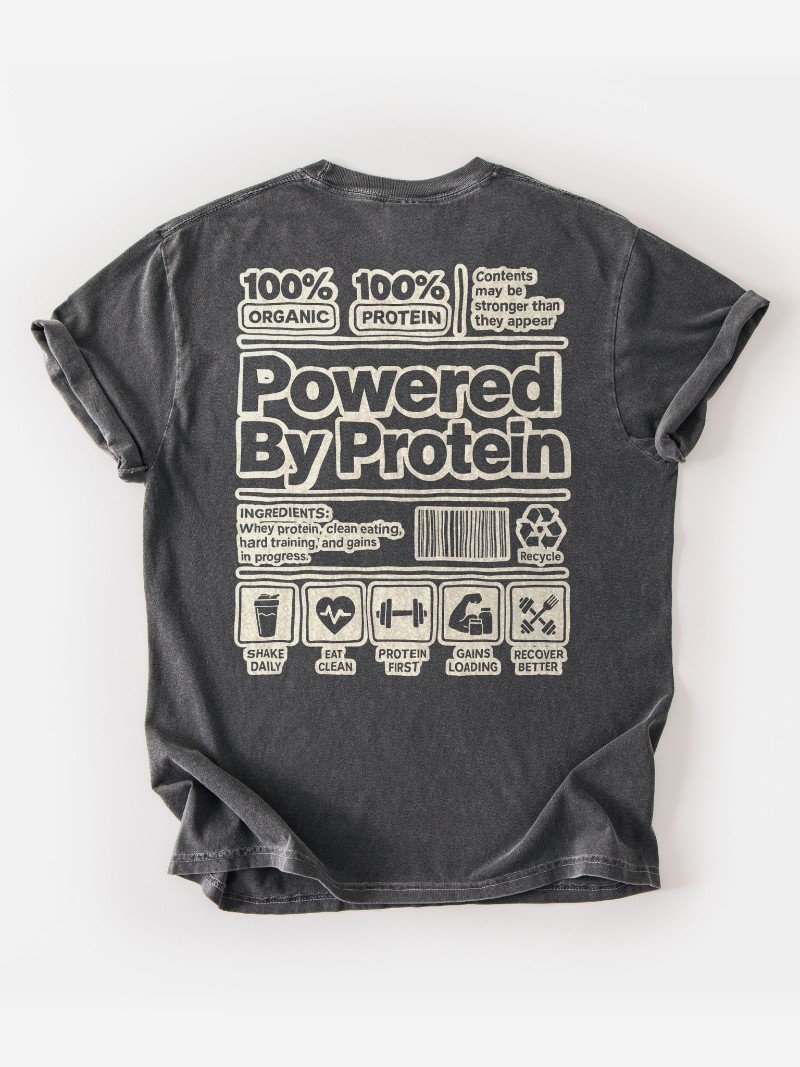 Powered by Protein Oversized Gym Tee | Gym Shirt for Men product image (1)