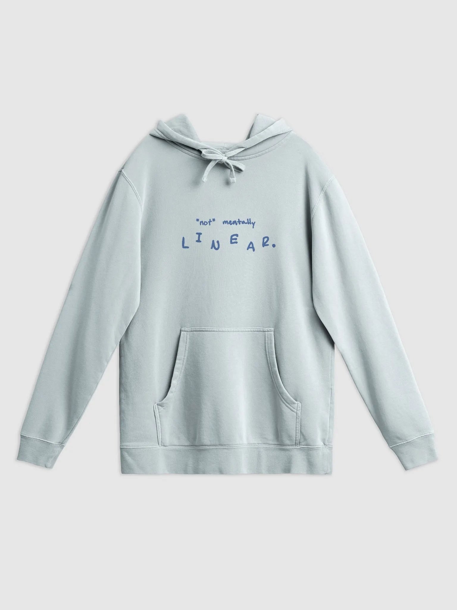 *not* mentally linear (teal design) printed pigment hoodie product image (15)
