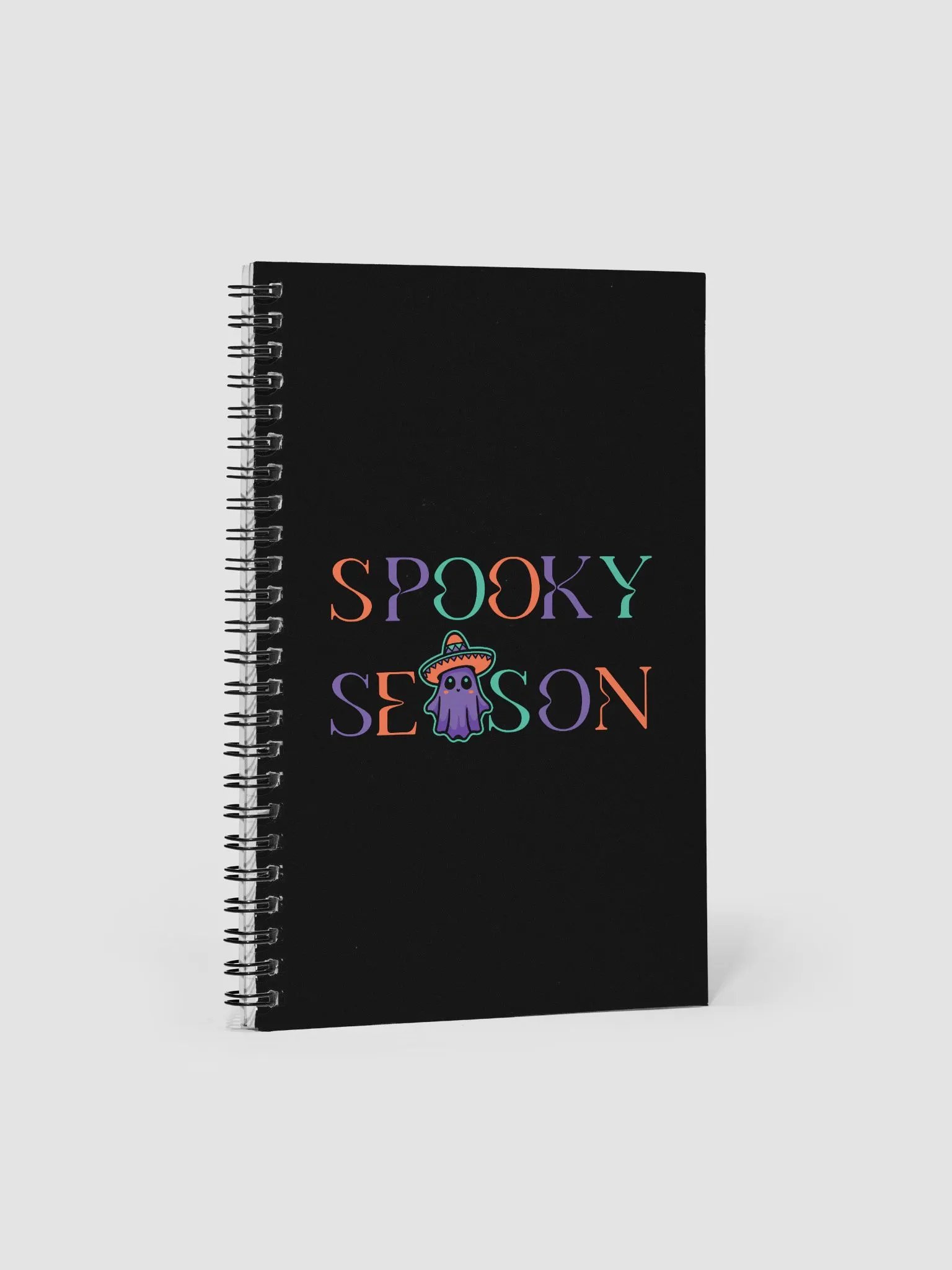 Spooky Season Sombrero Ghost Colorful Dotted Spiral Notebook product image (1)
