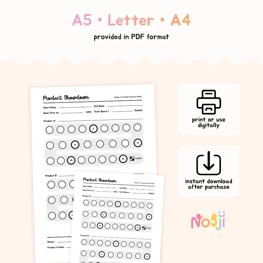 Product Showdown Printable Sales Tracker product image (2)