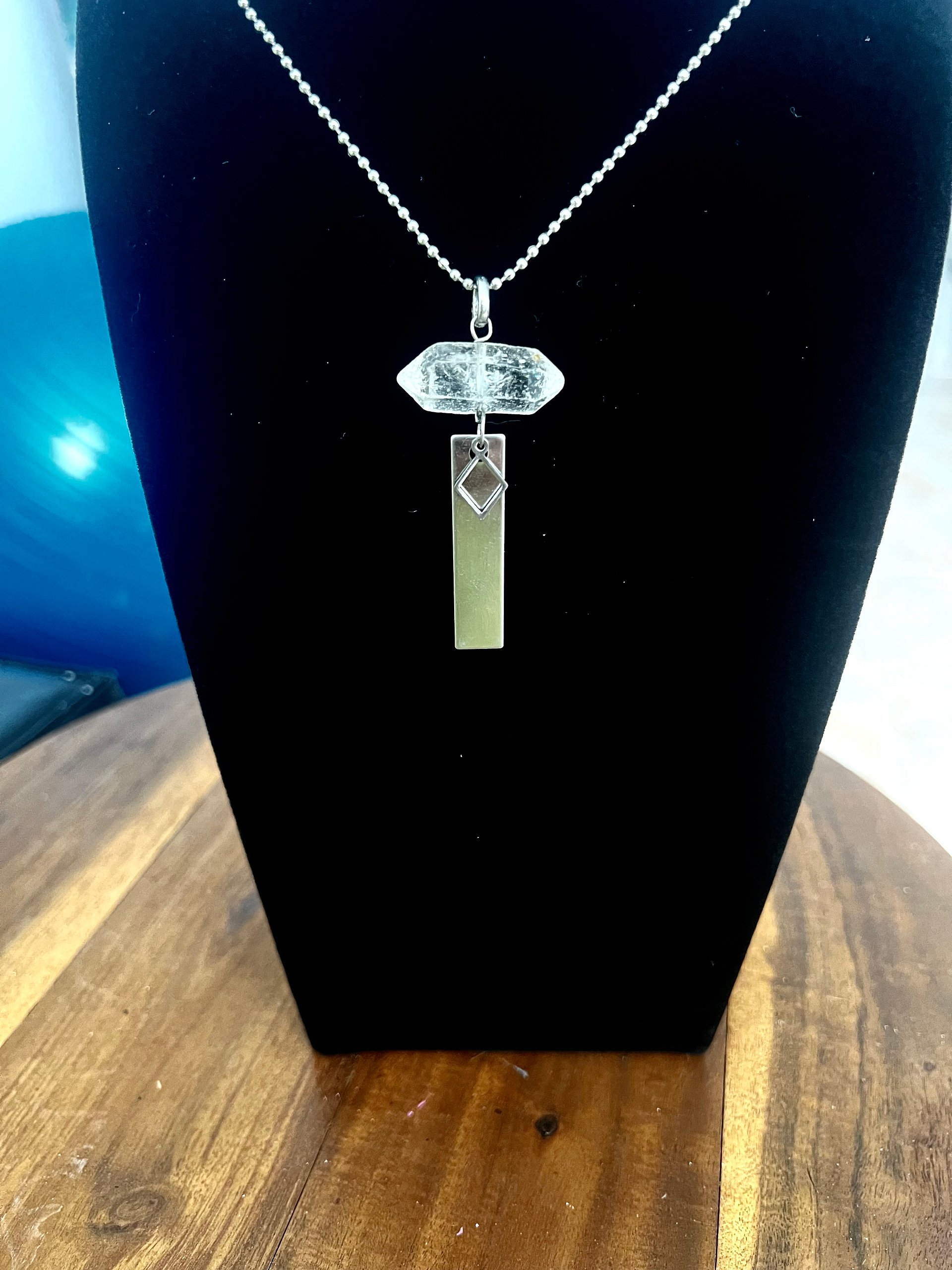 Herkimer, bar and diamond necklace product image (1)