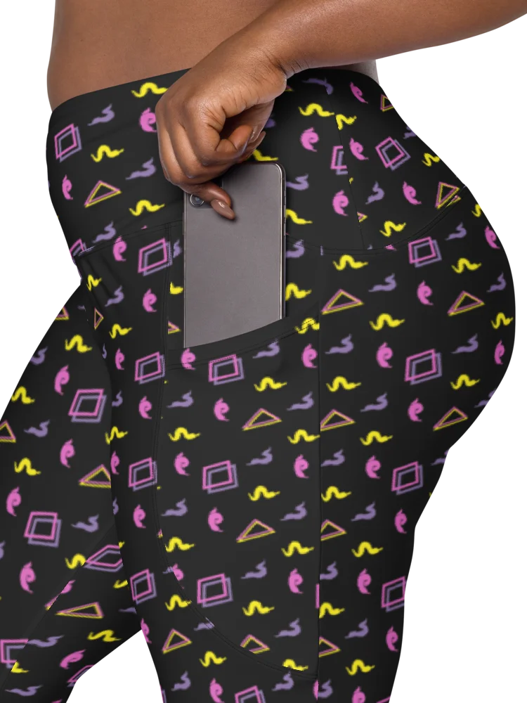 Oh Worm black pattern pocket leggings product image (1)