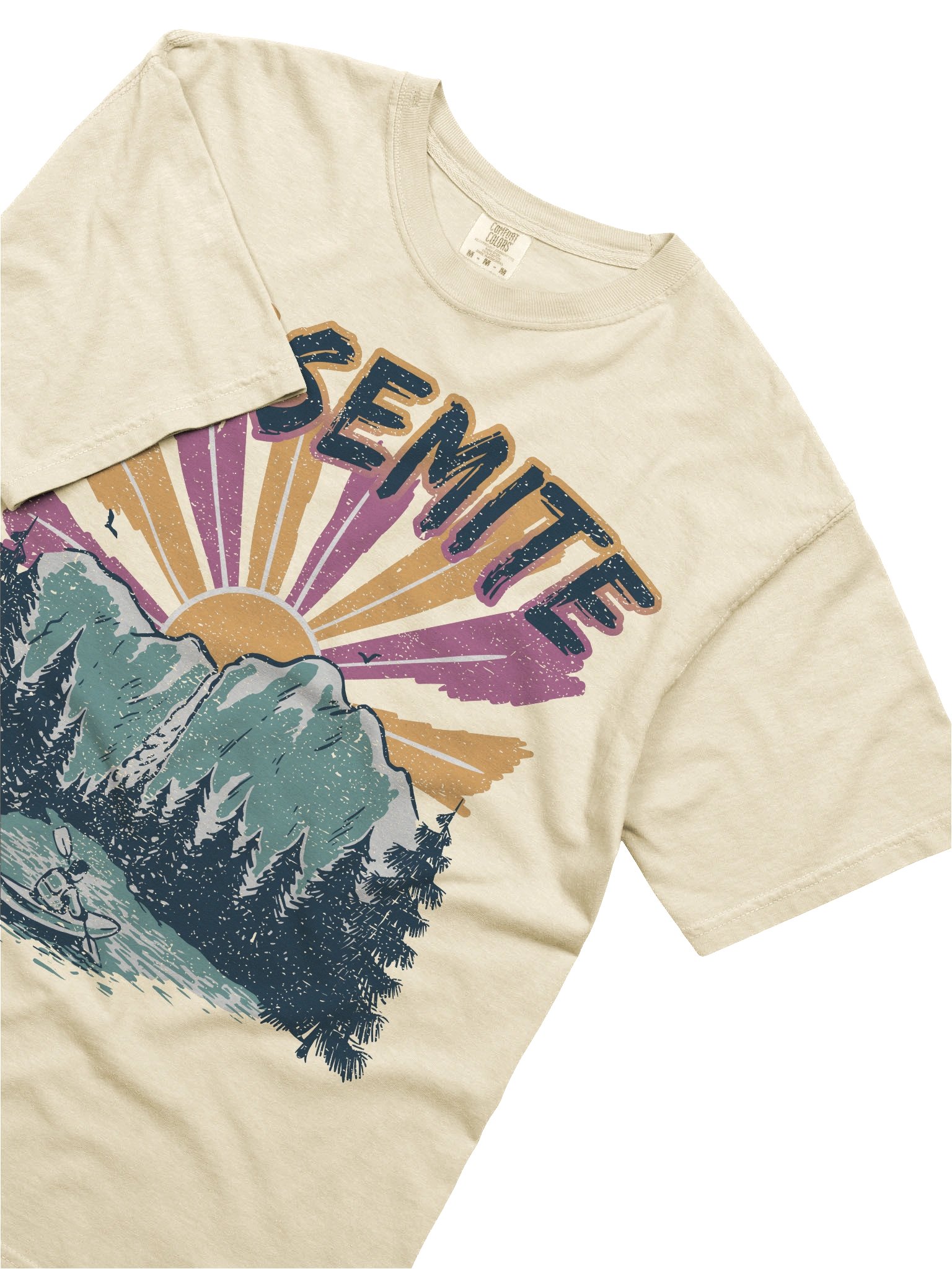 Yosemite National Park Shirt – Vintage Waterfall Mountain Kayak Retro Sunset Tee product image (5)