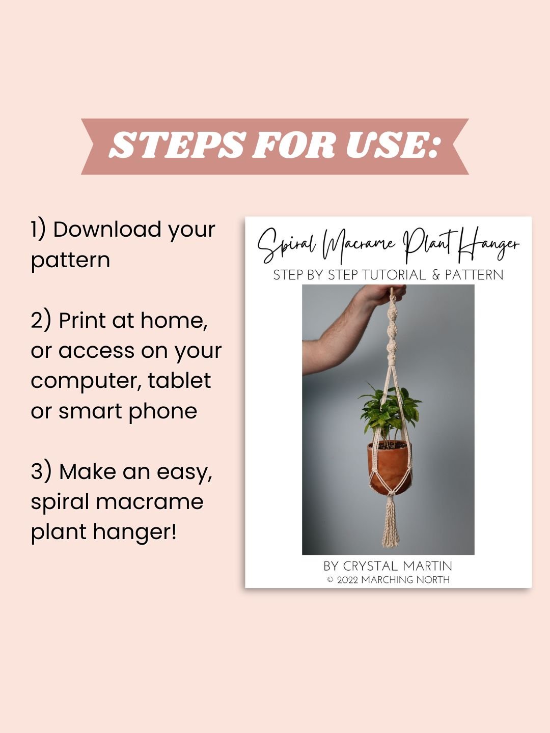 Spiral Macrame Plant Hanger (Digital PDF Pattern) product image (4)