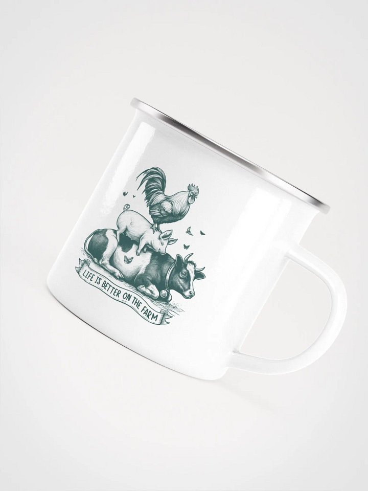 "Life is better on the farm 2" enamel Mug product image (2)