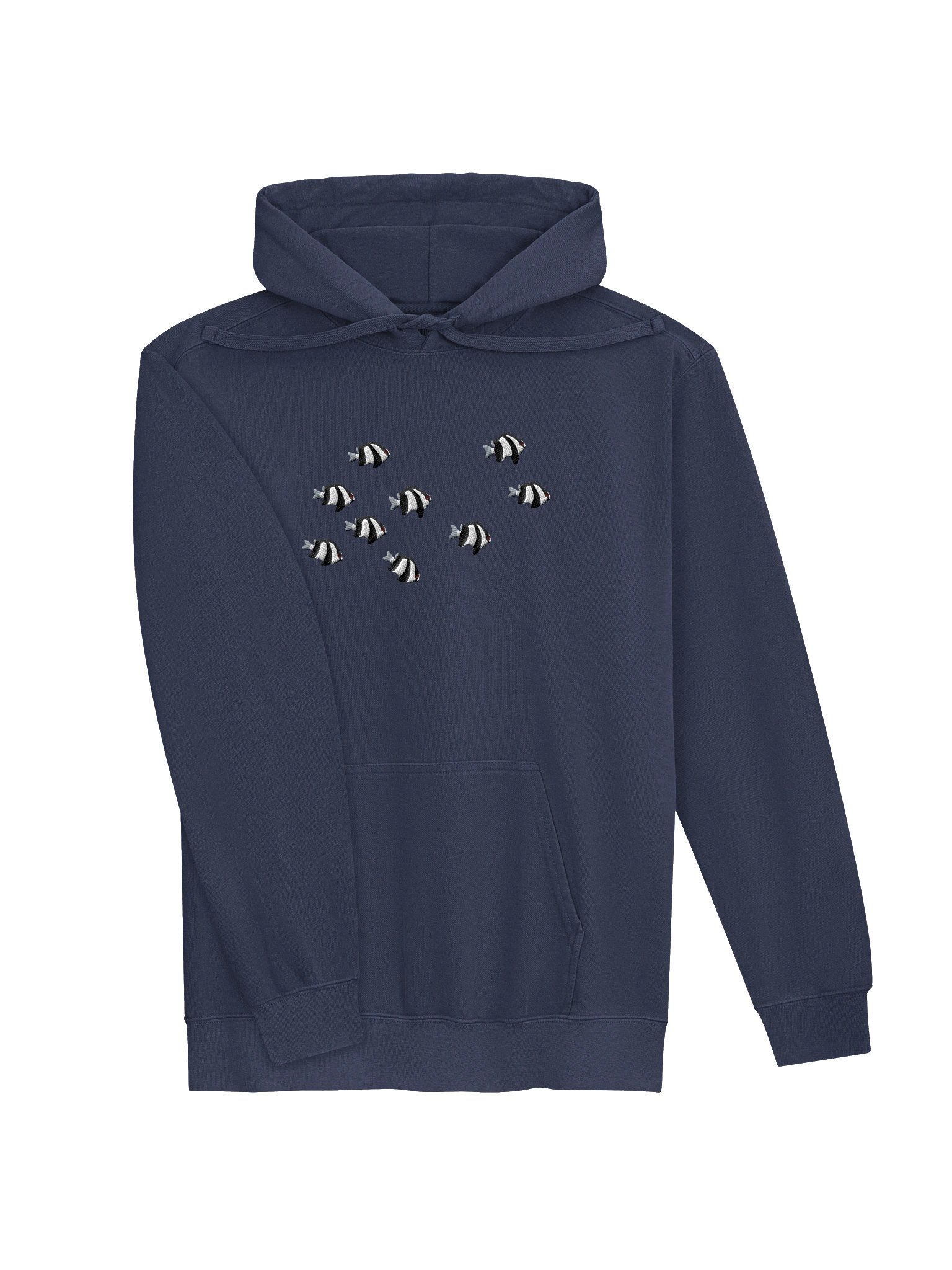 A School of Three-Stripe Damsels Embroidered Premium Hoodie | Saltwater Reef Aquarium Fish & Marine Life Apparel product image (6)