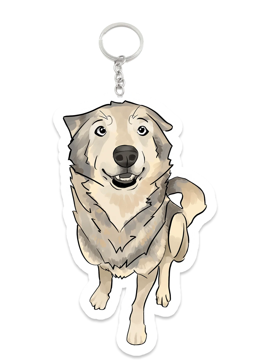 Sitting Wolp Keychain product image (1)