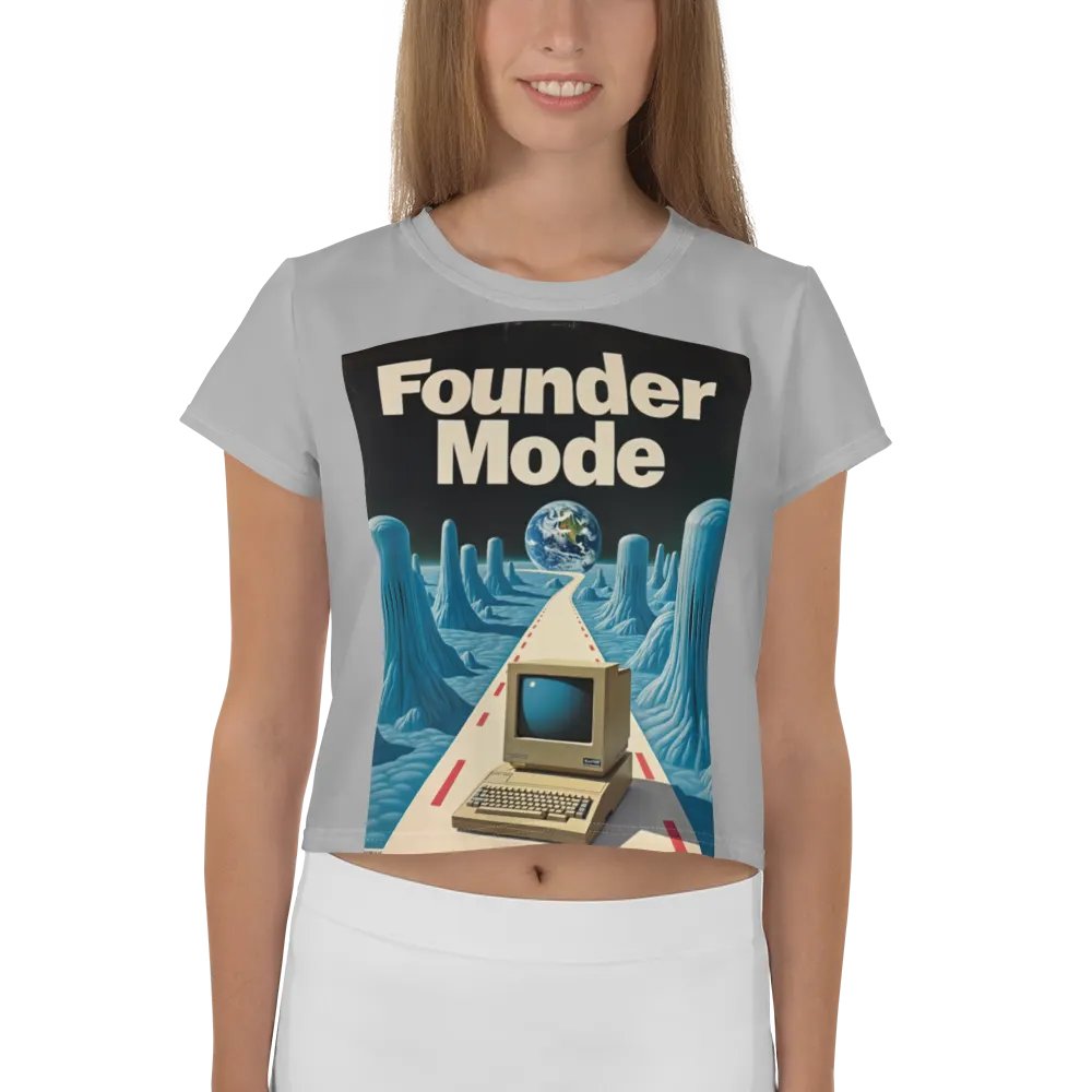 founder mode (front) retro crop top (100% cotton) product image (8)