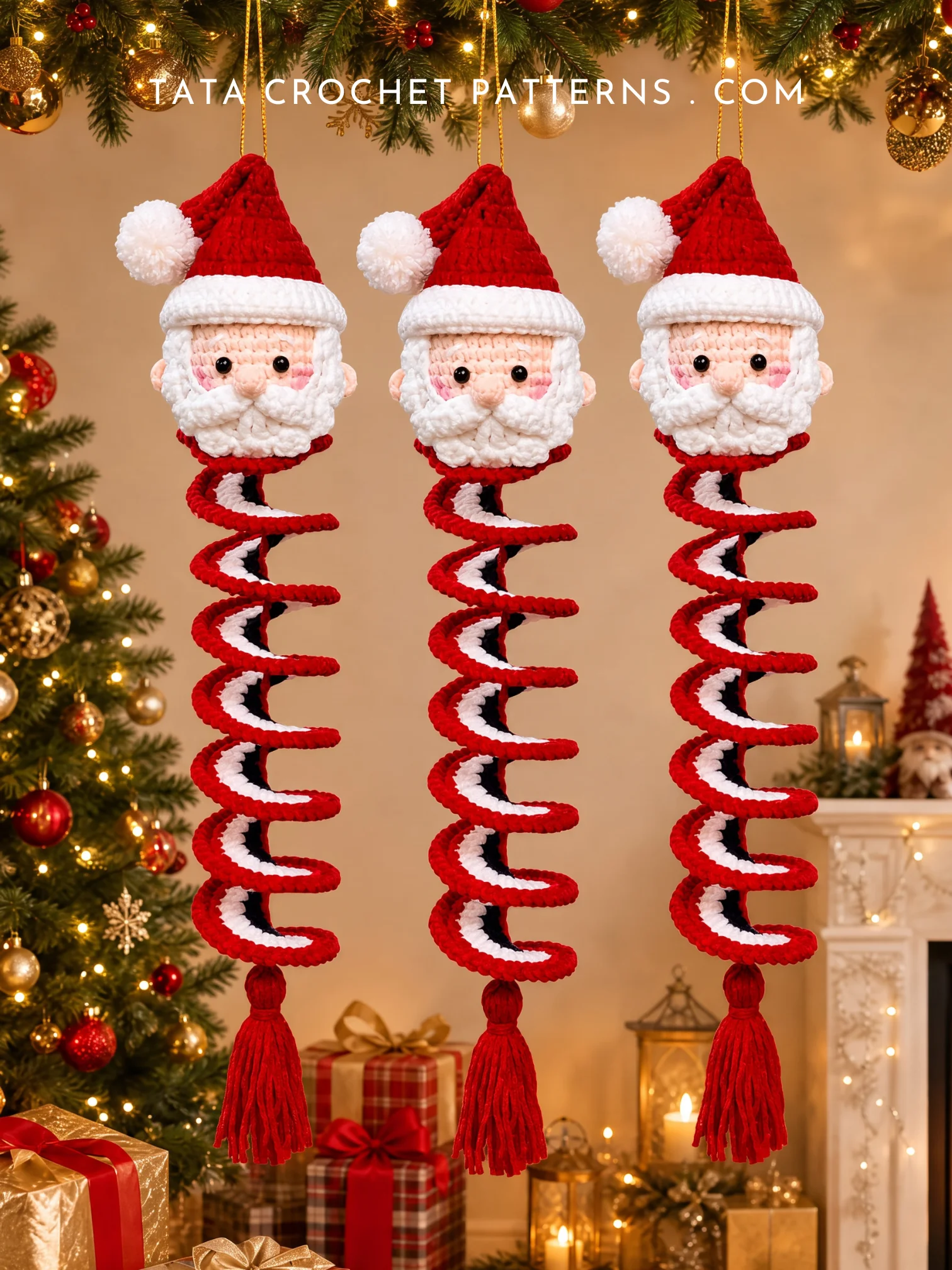 PDF Pattern | Crochet Santa Spiral Ornament | Christmas Gift and Hanging Decoration product image (4)
