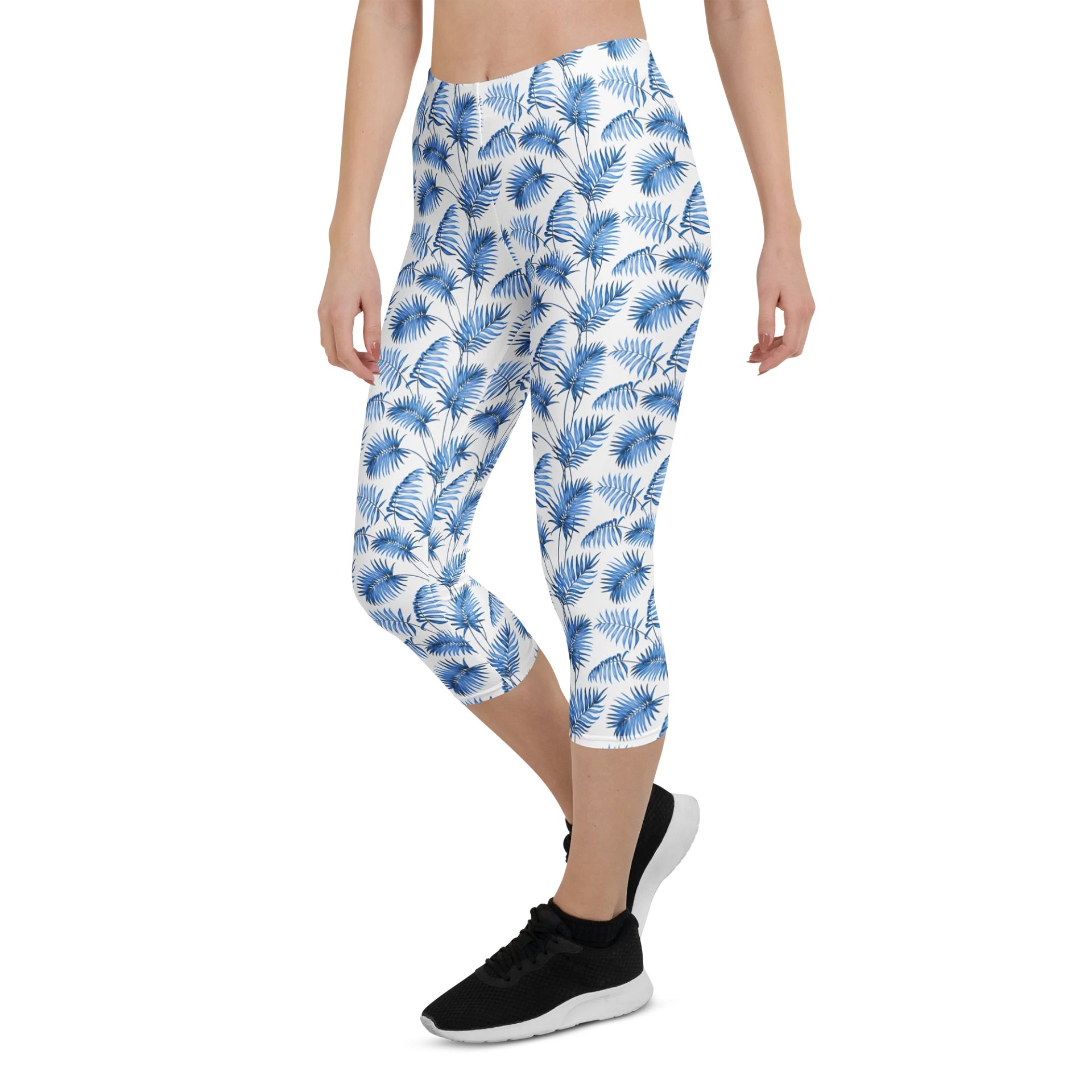 Stylish Fern Fusion Custom Capri Leggings for Everyday Wear product image (5)