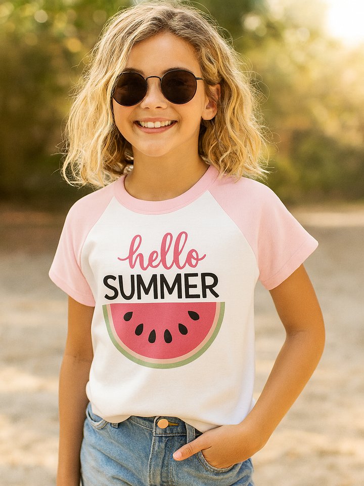 Hello Summer Raglan Youth Tee product image (1)