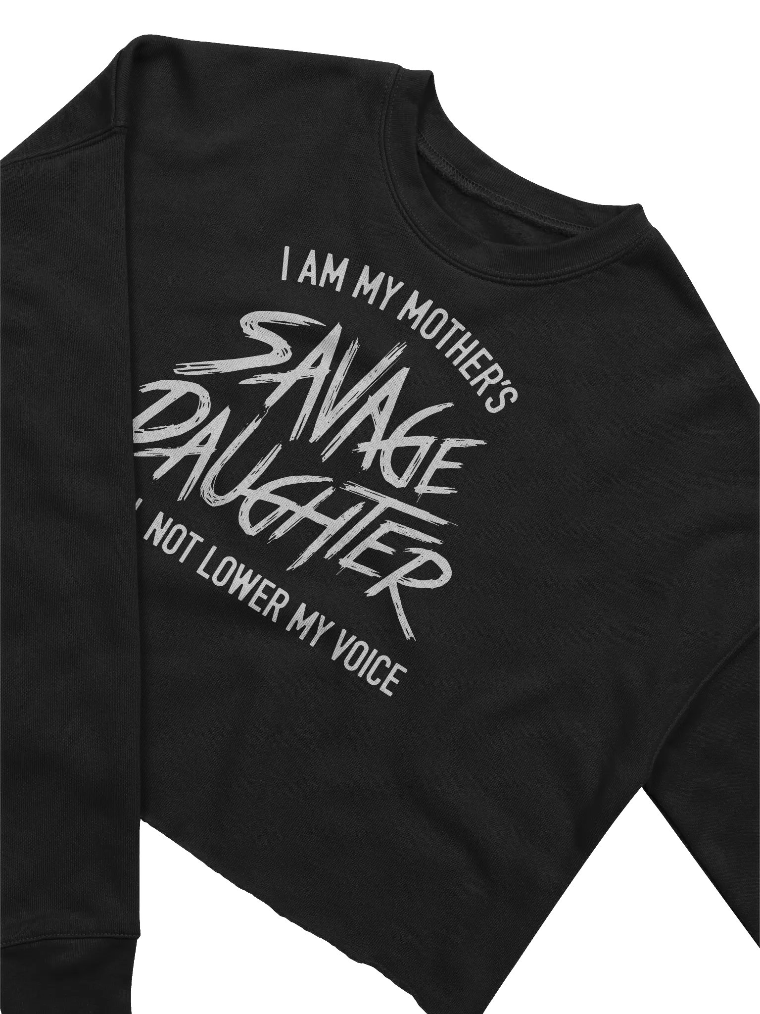 Savage Daughter Women's Fleece Crop Sweatshirt (white print) product image (1)