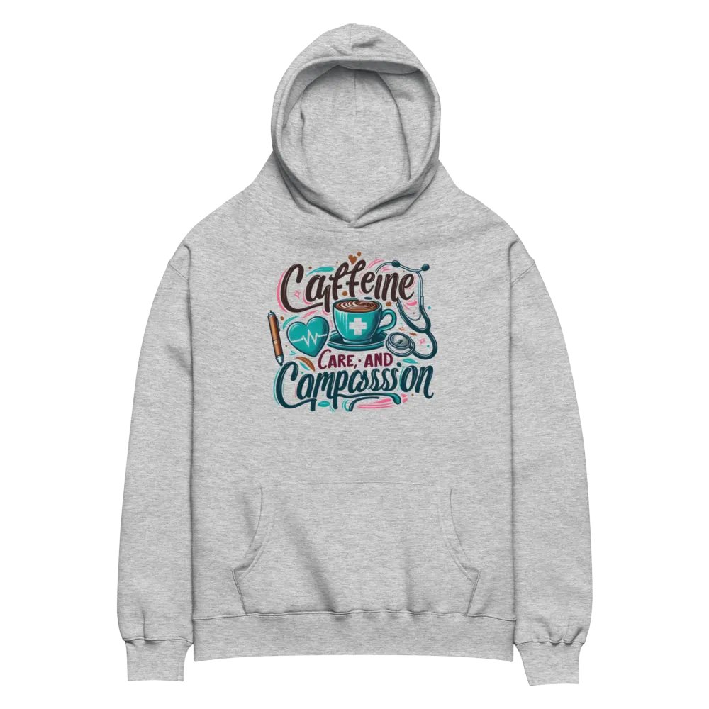 Caffeine, care, and compassion hoodie product image (2)