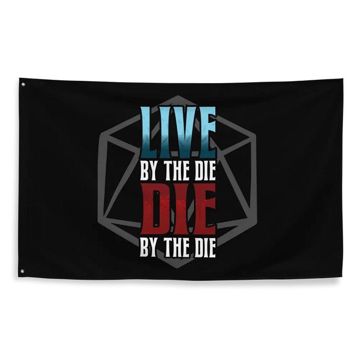 Live by the Die, Die by the Die Horizontal Flag (Black) product image (2)