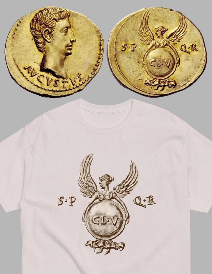 Victoria & Shield of Virtue Roman SPQR T-Shirt product image (9)