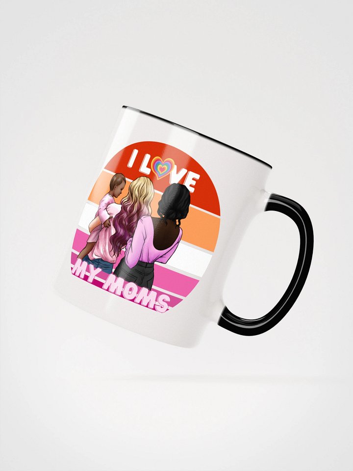 I Love My Moms Lesbian Pride Family Art Ceramic Mug with Color product image (7)