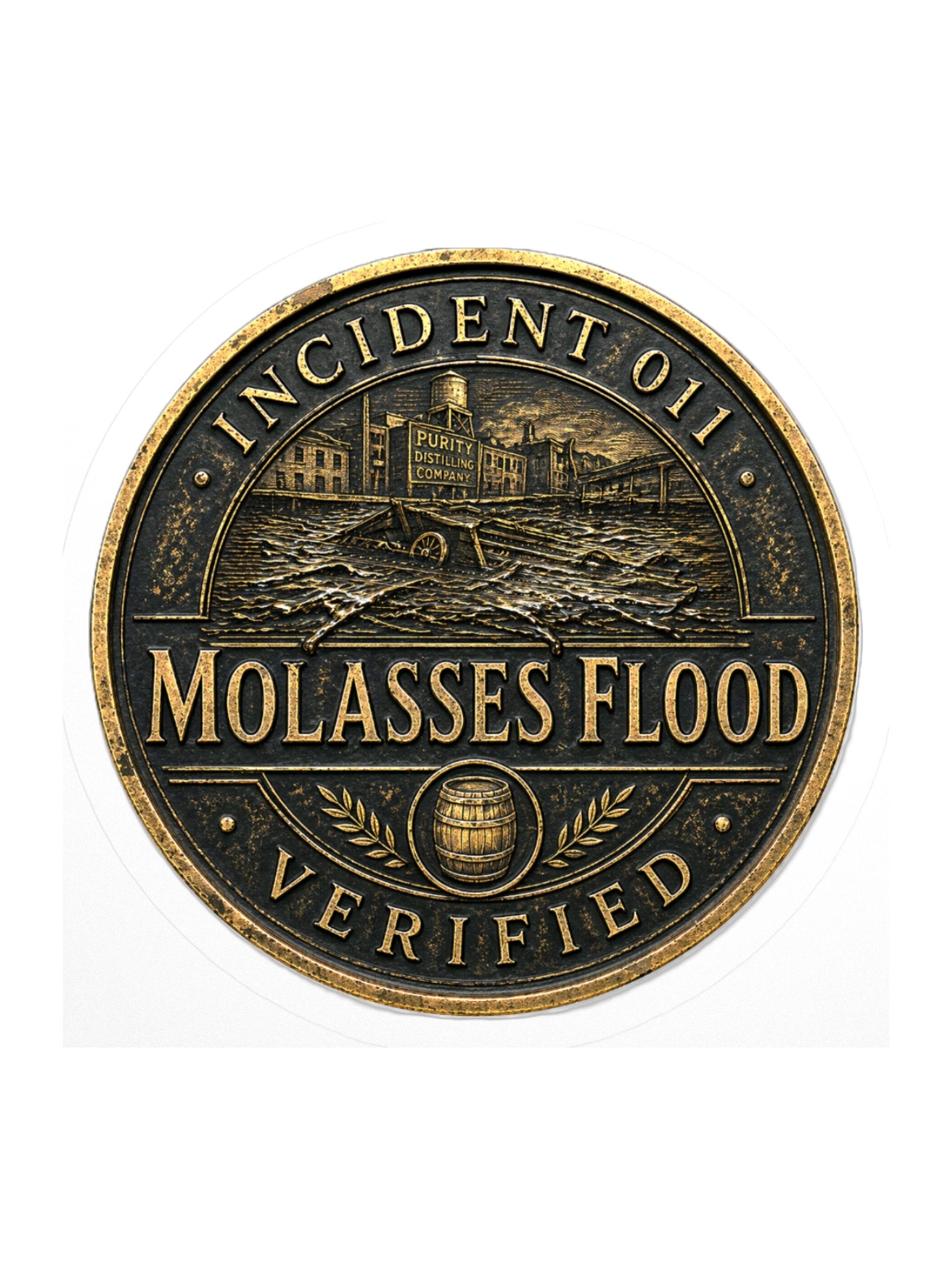 Incident 011 — Molasses Flood Archive Badge Sticker product image (1)