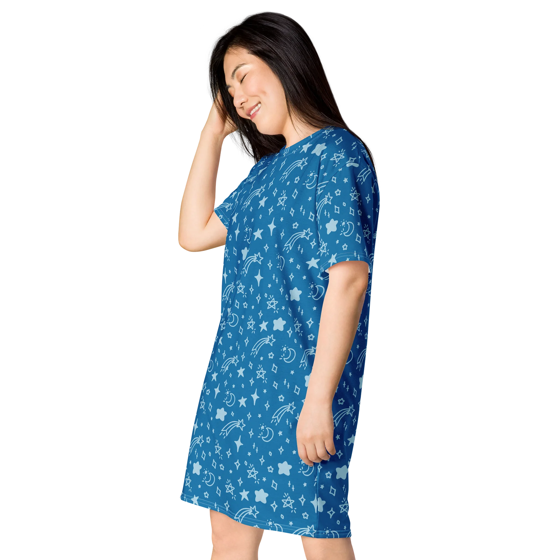 Stylish Stars and Moons T-Shirt Dress for Casual Wear product image (3)