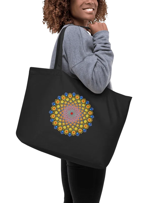 Orange Sunflower Mandala Organic Cotton Tote Bag product image (2)