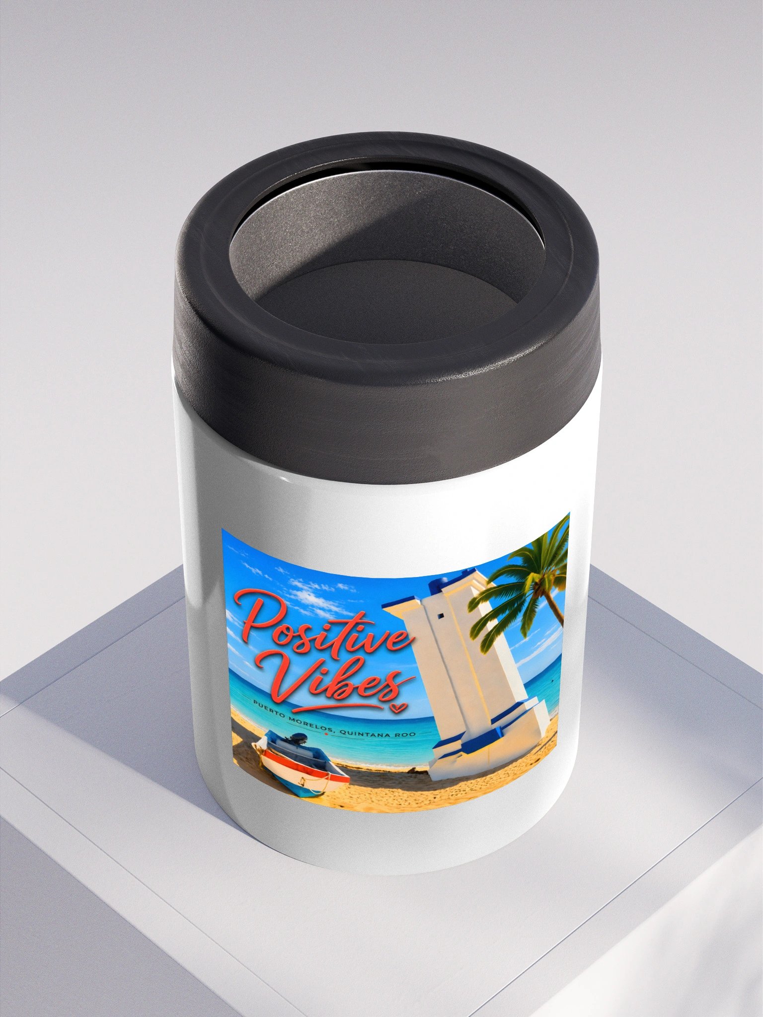 Positive Vibes Watercolors in Puerto Morelos Koozie product image (2)