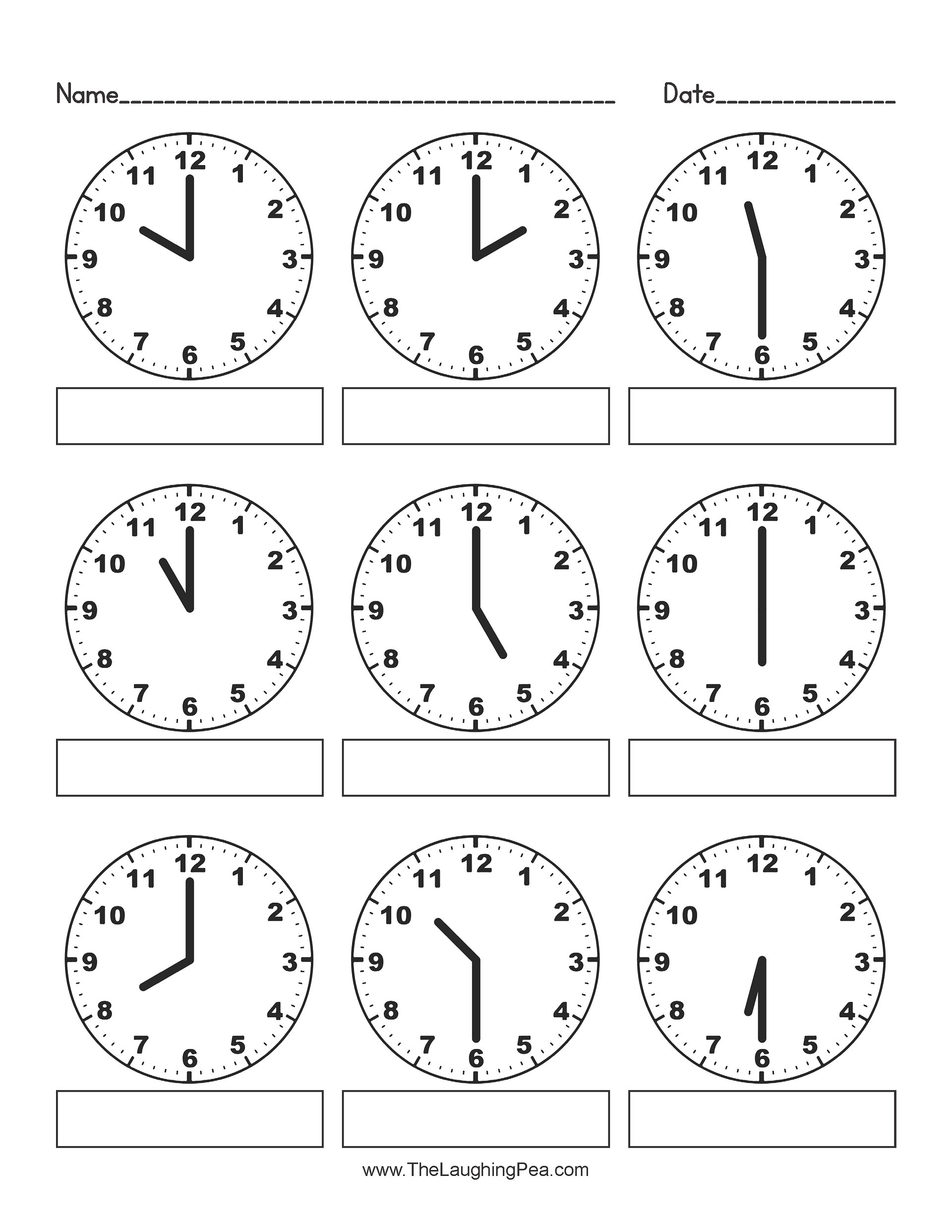 Analog Clock Worksheets - 30 Minute Increments product image (2)