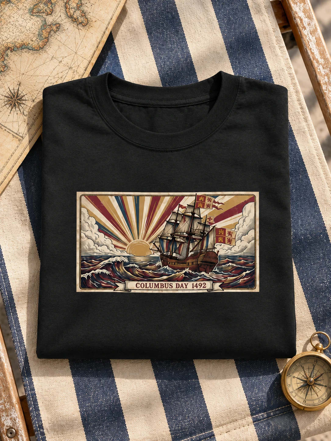 Columbus Day 1492 Shirt, Vintage Spanish Ship Tee product image (1)