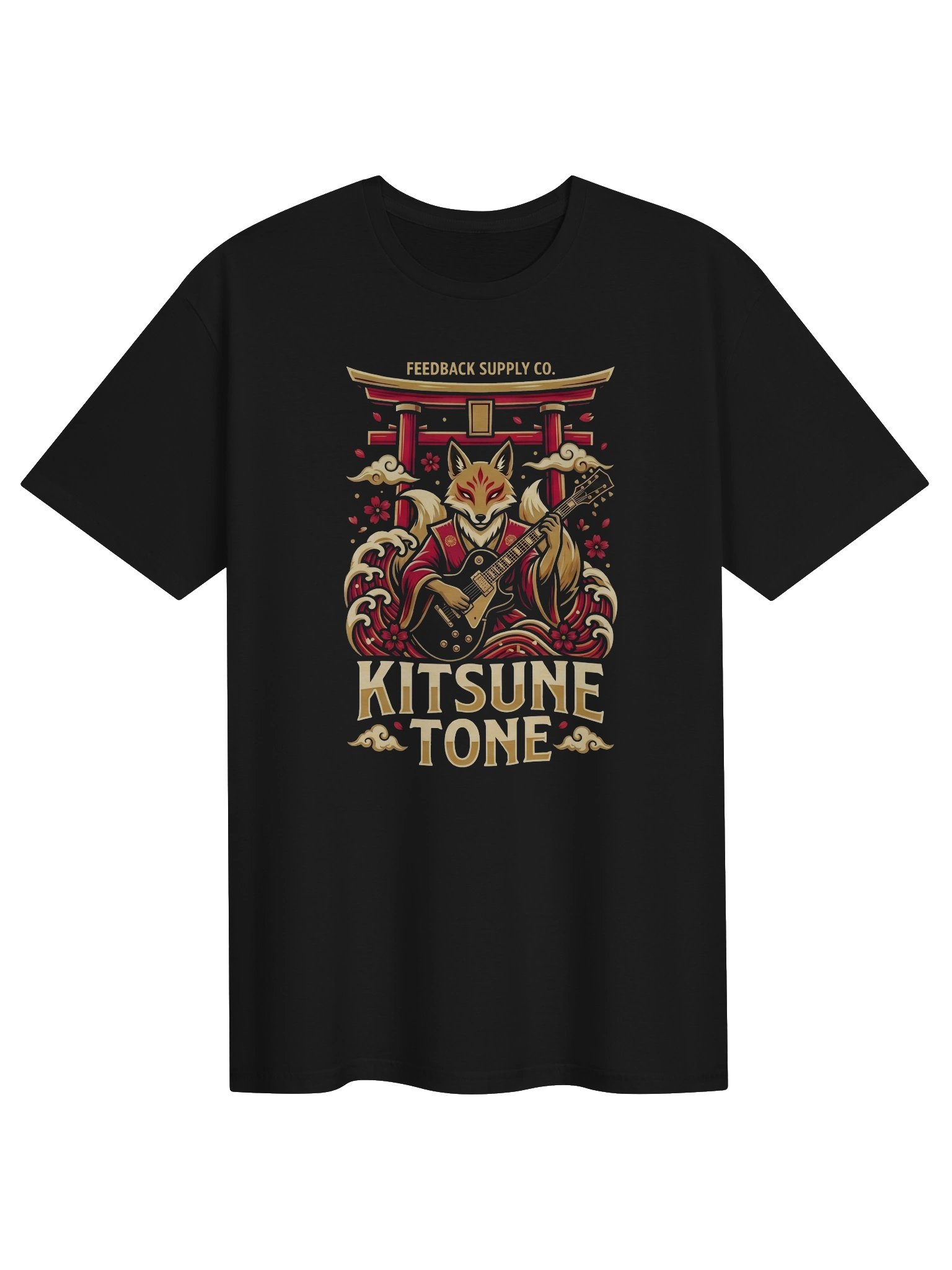 Kitsune Tone Guitar T-Shirt — Japanese Fox Spirit Guitarist Tee | Mythical Guitar Shirt product image (2)
