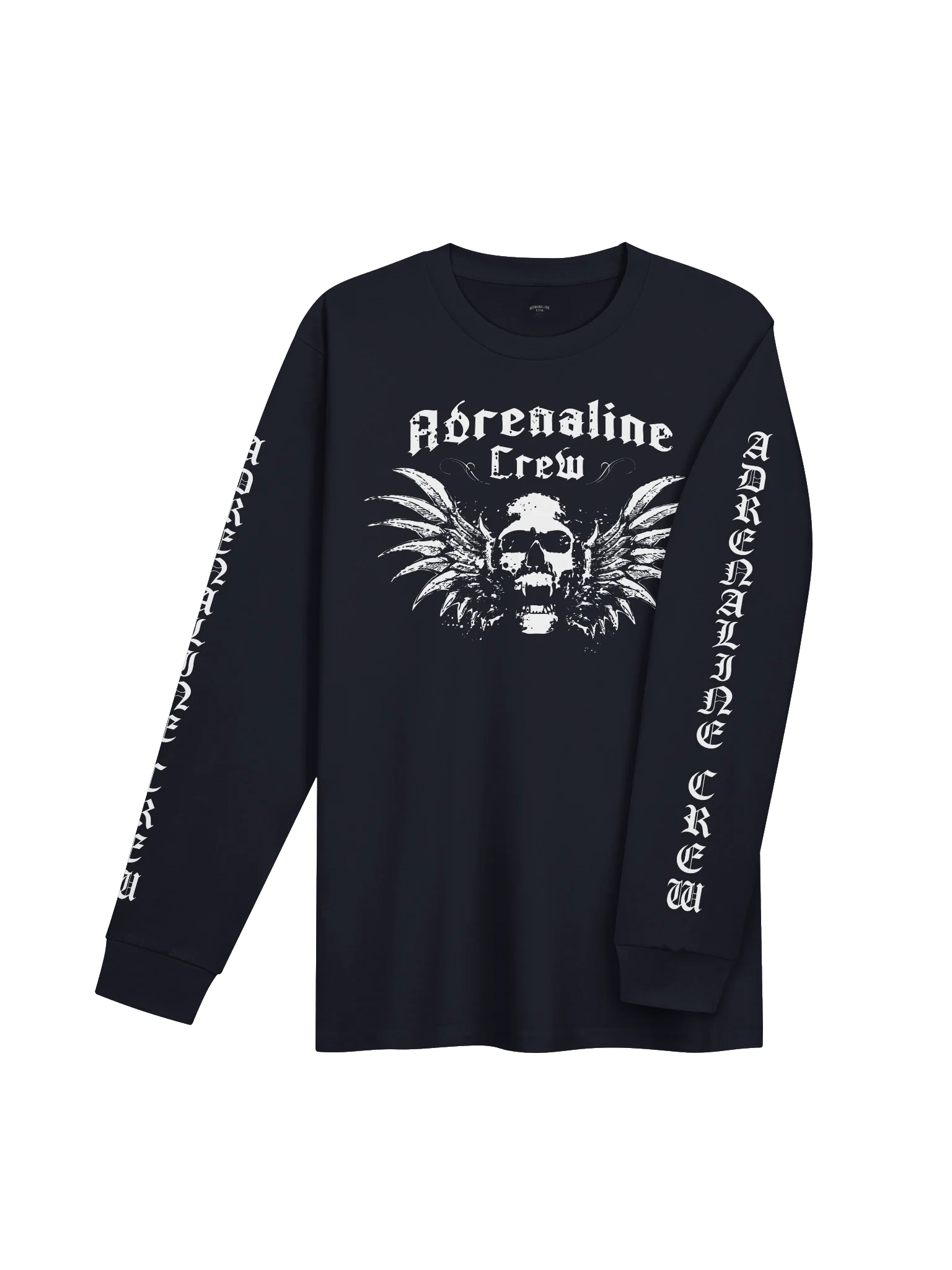 Adrenaline Crew Classic Skull Long Sleeve T-Shirt – Black product image (4)