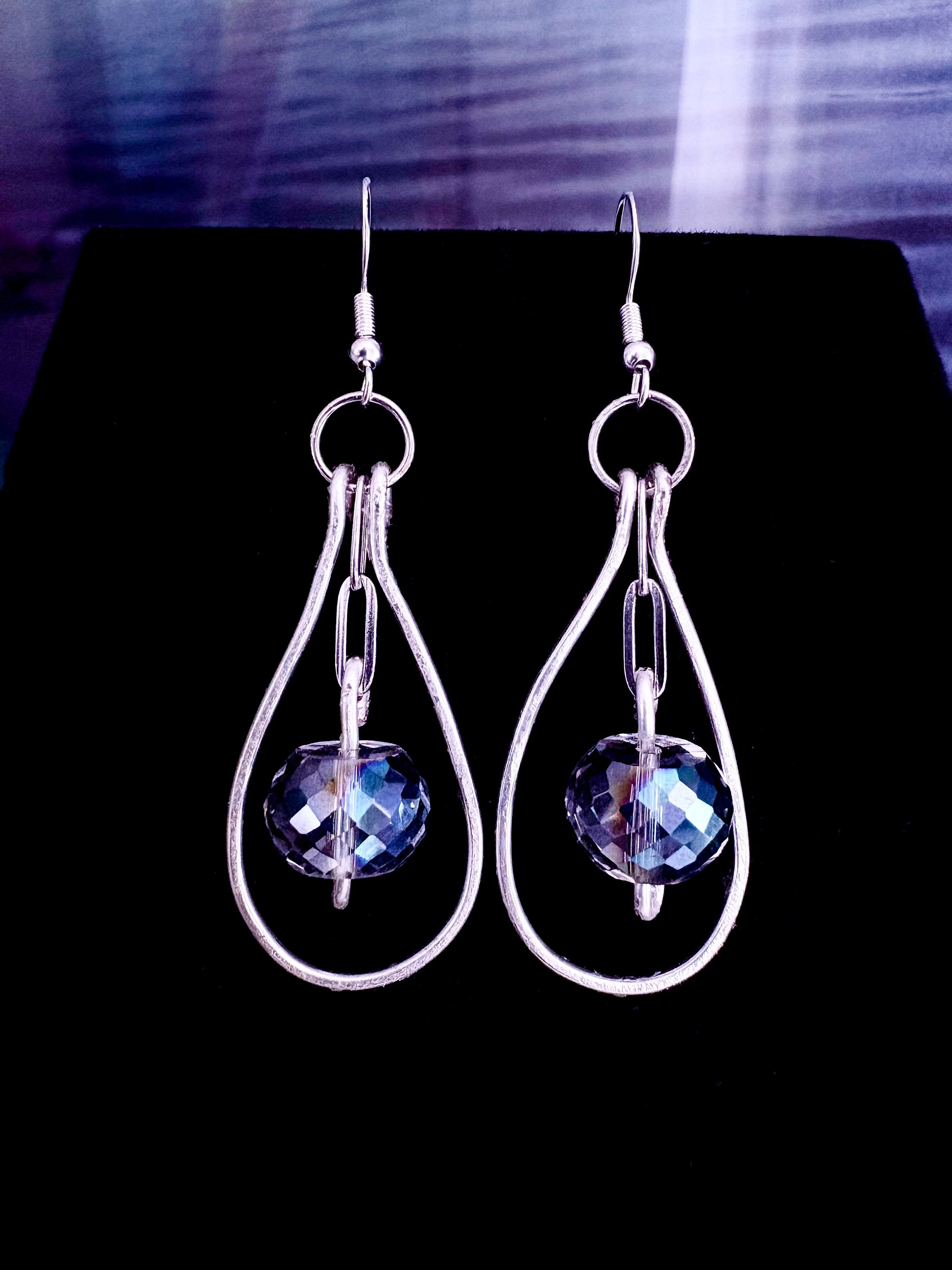 MFD-00259 | Lover’s Lagoon Teardrop Earrings | Sterling Silver Hooks | Handmade Jewelry by Monique Faella Designs™ product image (3)