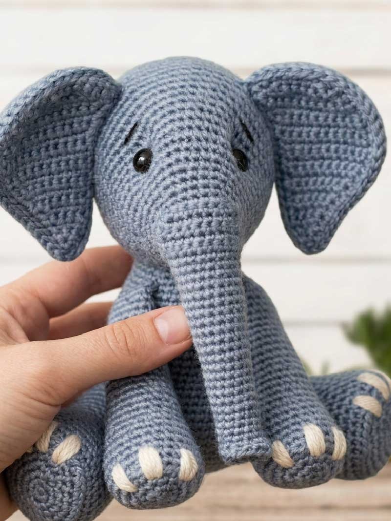 Elephant Amigurumi Crochet Pattern PDF - Easy Low Sew Crochet Animal, Baby Elephant Plush Toy, Amigurumi Crochet Pattern Tutorial product image (2)