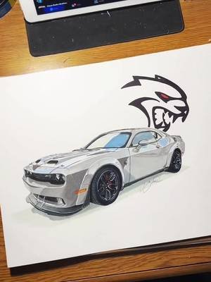 Heck kitten drawing. I do commissions. Want your car drawn dm me #carart #drawing #freehand #challenger #srt 