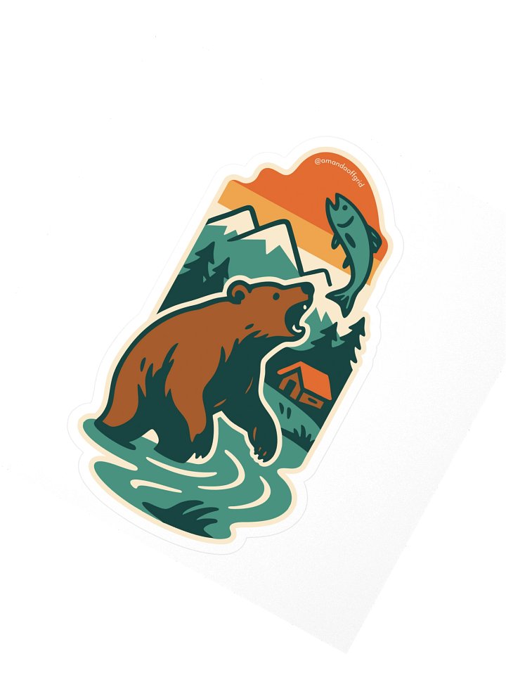 Grizzly & Salmon Wilderness Sticker product image (2)