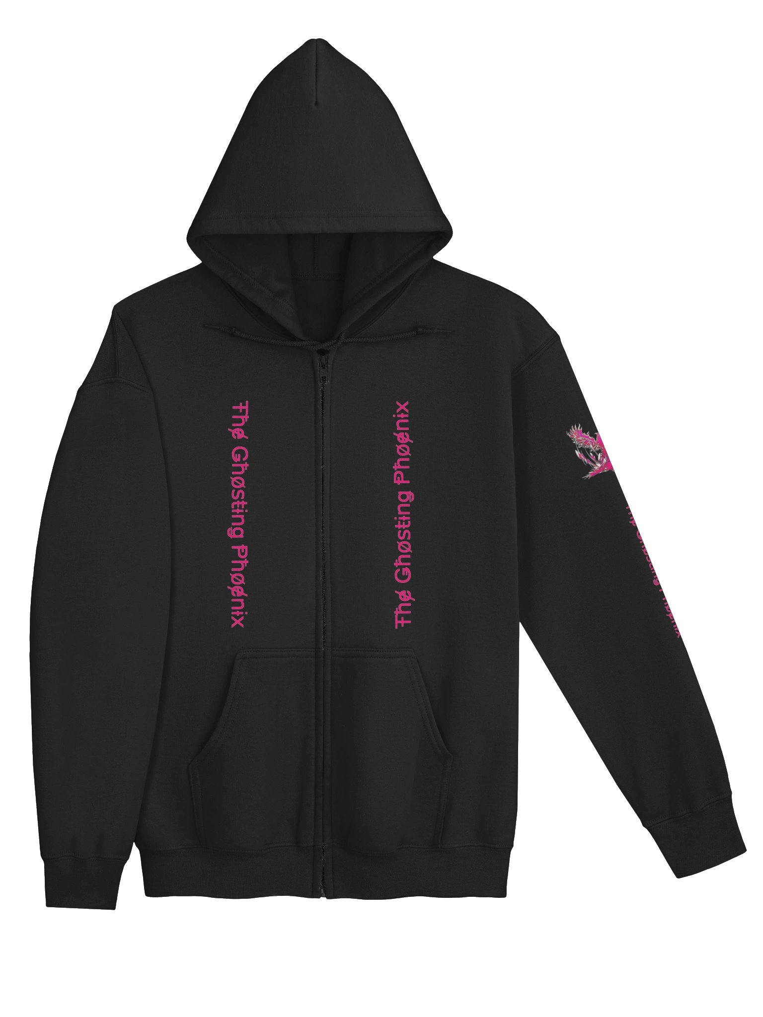 Magenta Mirror Text Zip Hoodie product image (19)