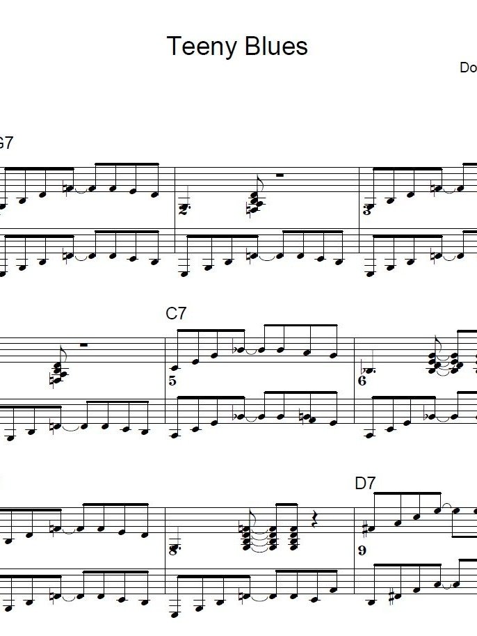 Teeny Blues - Blues piano - Piano sheet music product image (1)
