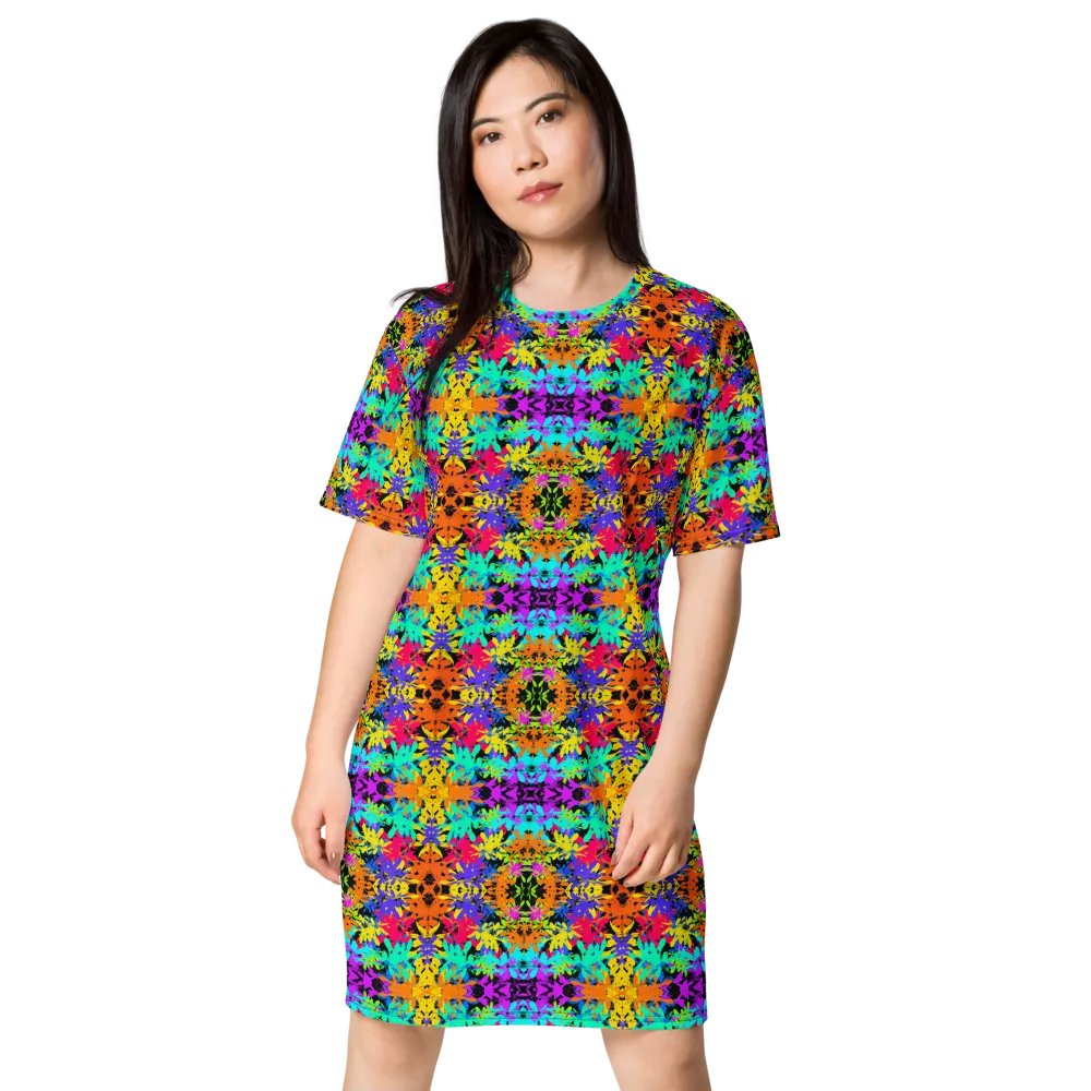 Bright Colourful Leaves Pattern Dress product image (9)