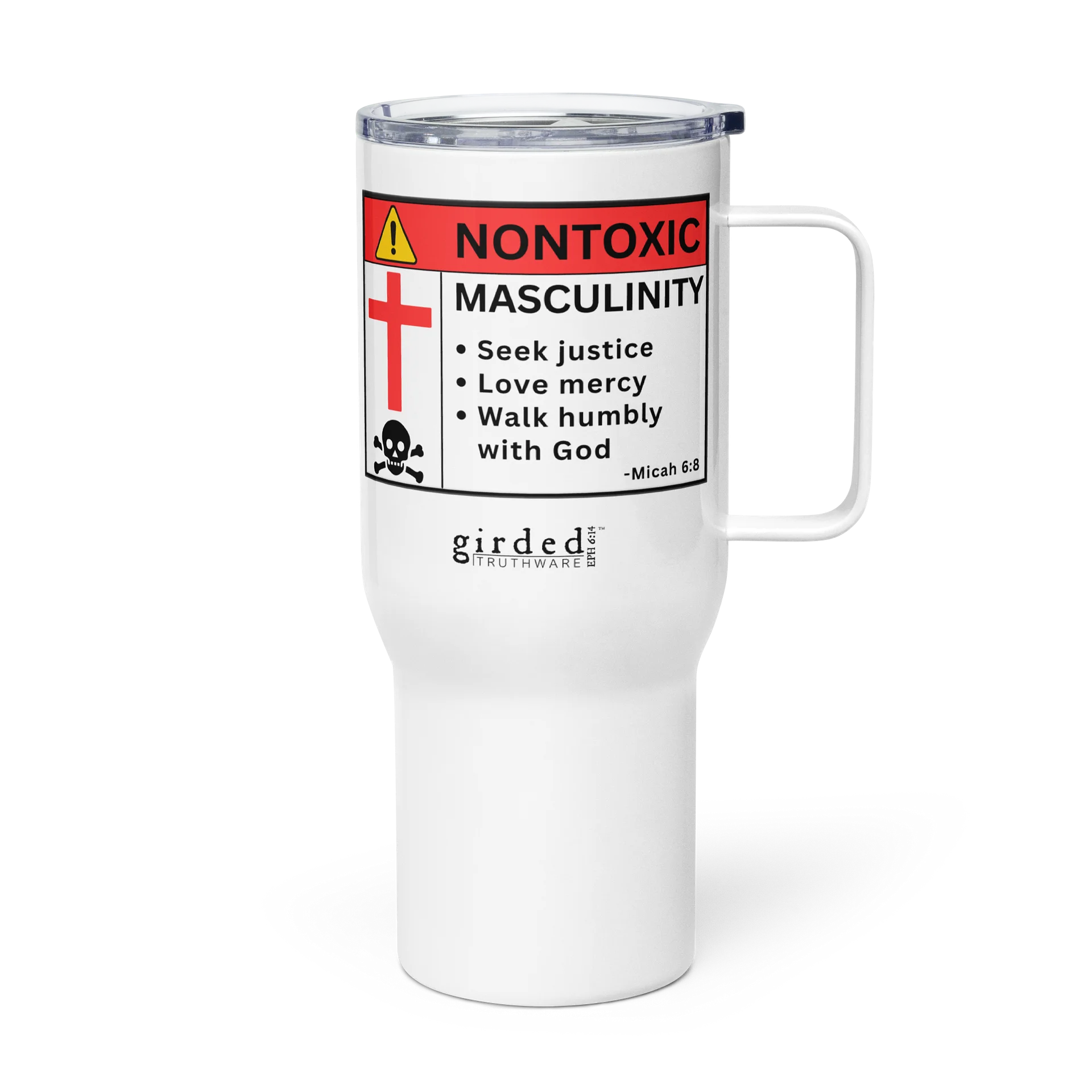 Non-Toxic Masculinity Micah 6:8 Travel Mug product image (3)