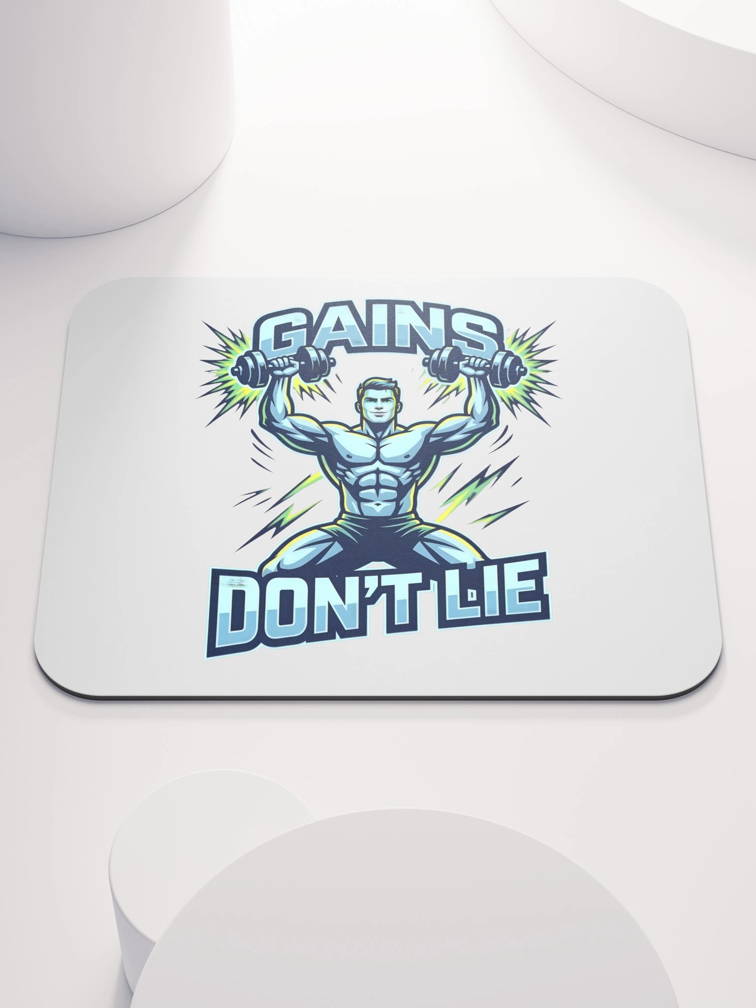 GAINS DON'T LIE Gym Mouse Pad | Fitness Motivation Desk Accessory product image (1)