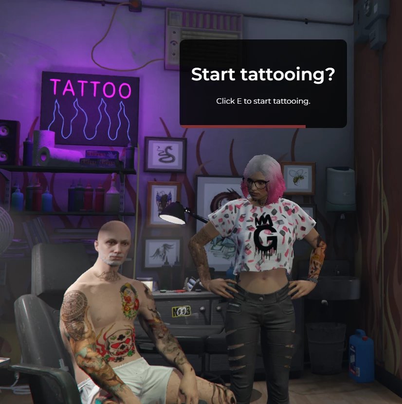 FiveM Tattoos - Business + Job & Addon tattoos! [ QB / ESX / QBOX ] product image (2)