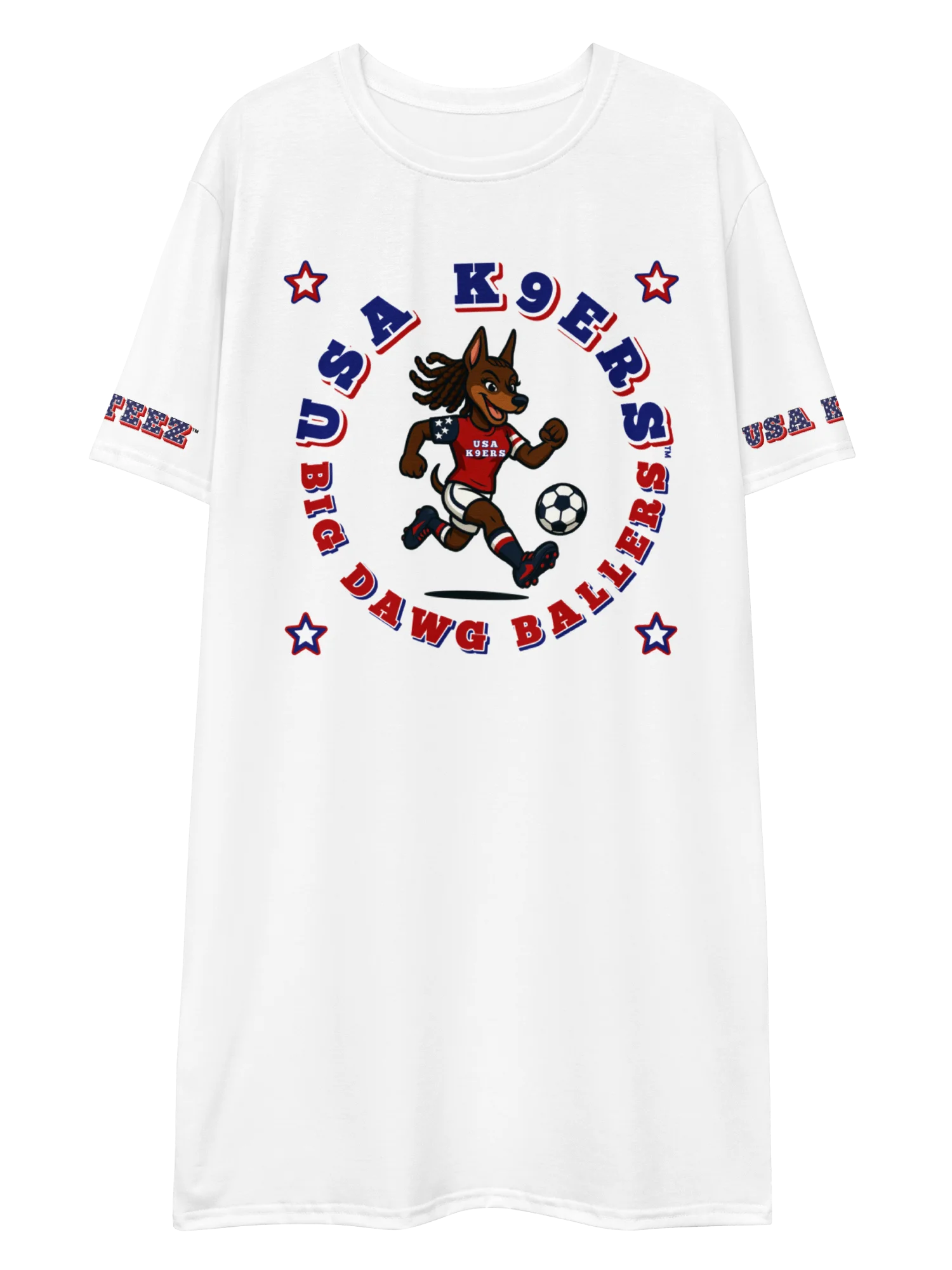 USA K9ERS Doberman Soccer T-shirt Dress product image (3)