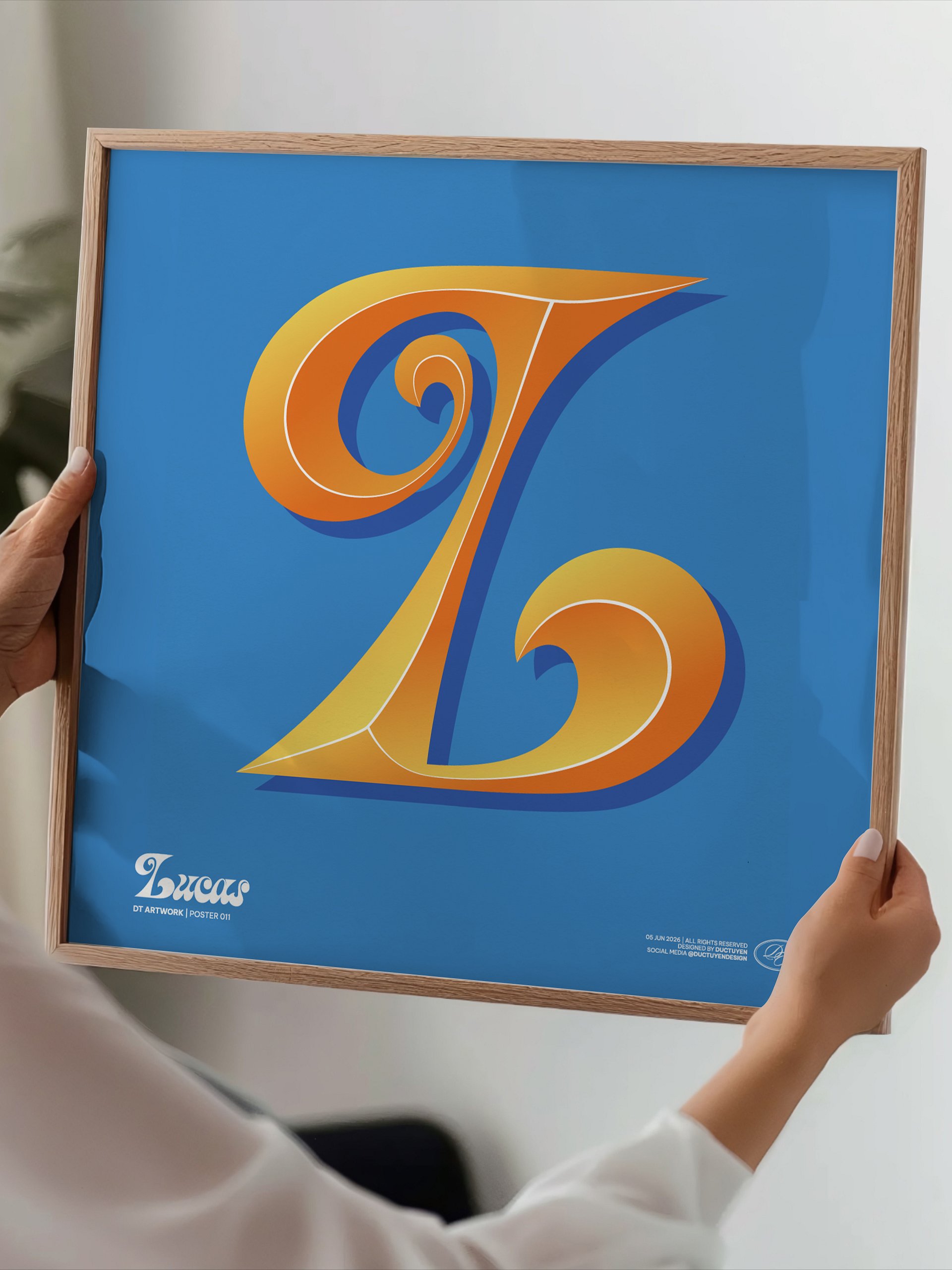 Custom Retro Name Letter Art Print product image (5)
