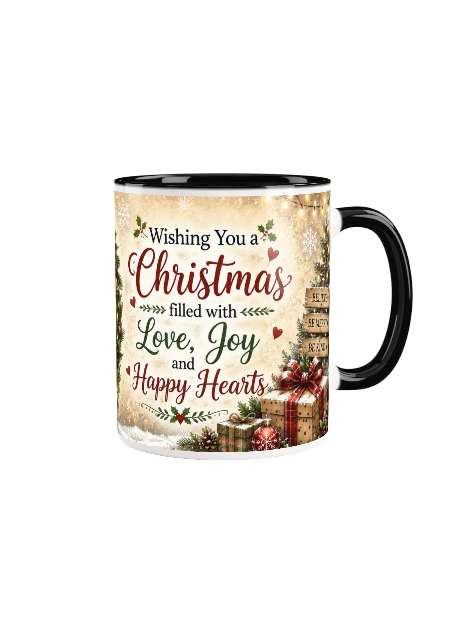 Christmas Love Joy & Happy Hearts Mug product image (6)