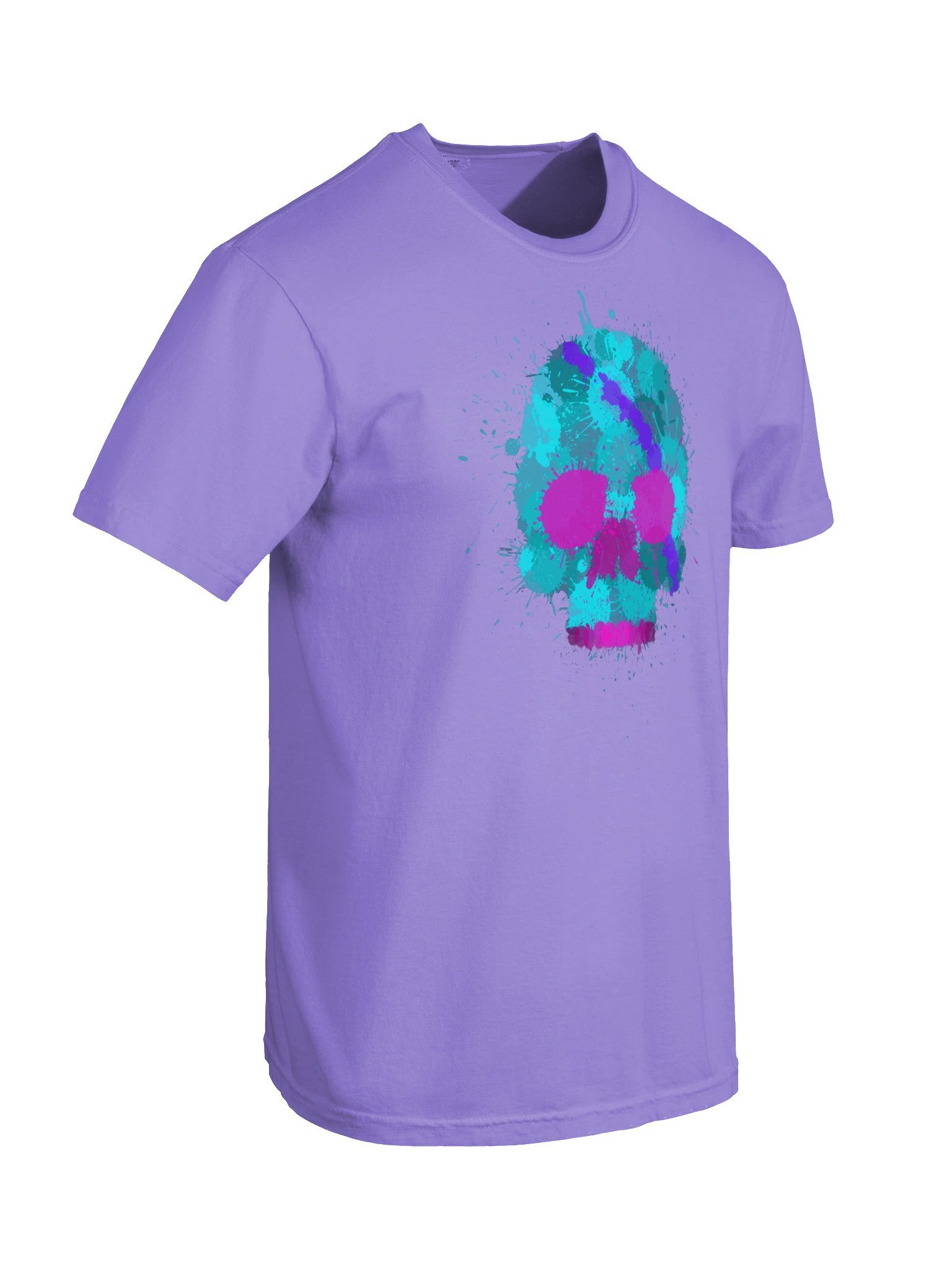 Teal Splatter Skull Tee product image (30)