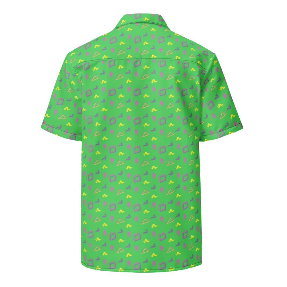 Oh Worm green pattern button down shirt product image (3)
