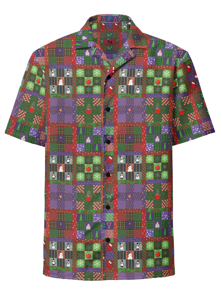 Christmas Patchwork Oversized Button Down Shirt product image (1)